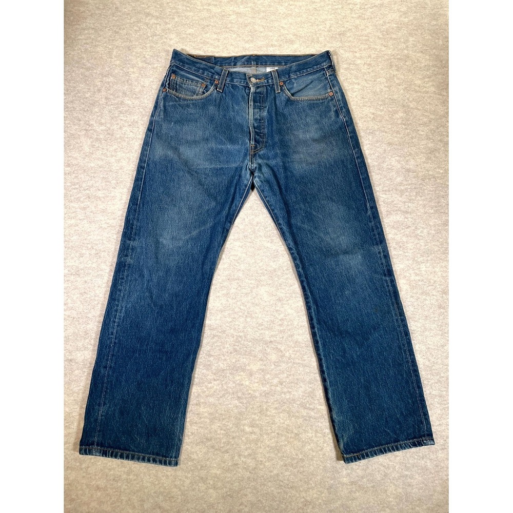 Levi's 501XX Jeans Mens 36x32 Blue Denim Cotton Straight Leg Mid Rise Streetwear